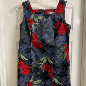 Caribbean Joe Women's Hawaiian Print Dress Size Petite Large